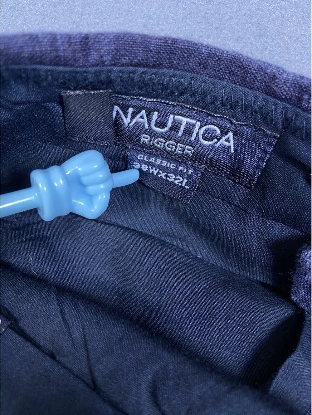 Nautica Rigger Linen Mens 38x32 (Measures 31) Navy Blue Pleated Pants Nautical